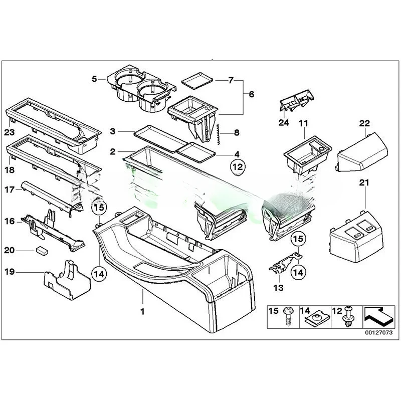 BM E46 Ashtray Ol D 3 Series 318 325 Armrest Box Rear And Roll Cover