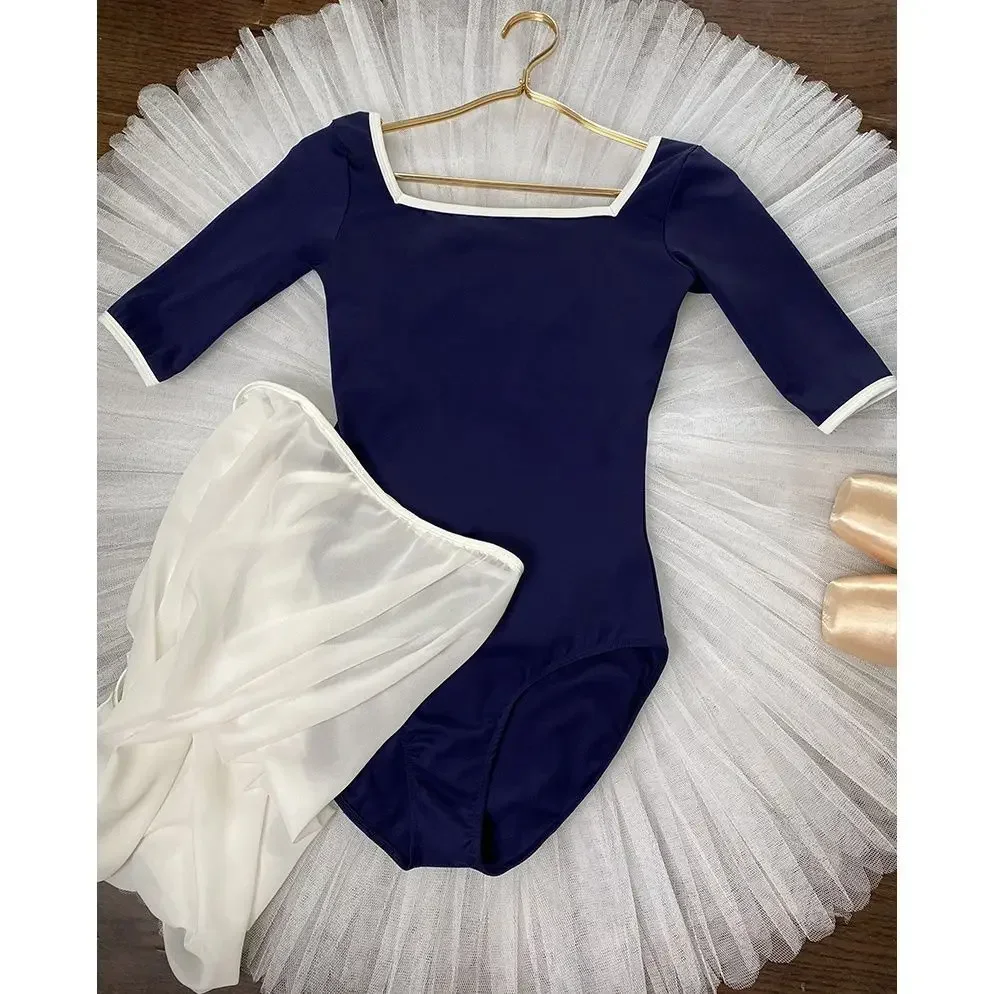 1pcs/lot Adult Ballet Dance Leotard Gymnastics Dancing black navy  Elegant Ballet costumes