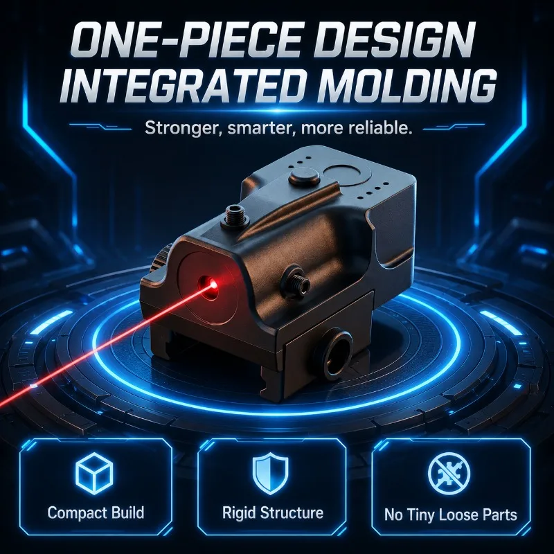 Universal 20mm Rail Decor Positioning Module, Four‑Direction Adjustable Red‑light Unit for Hobby Collection