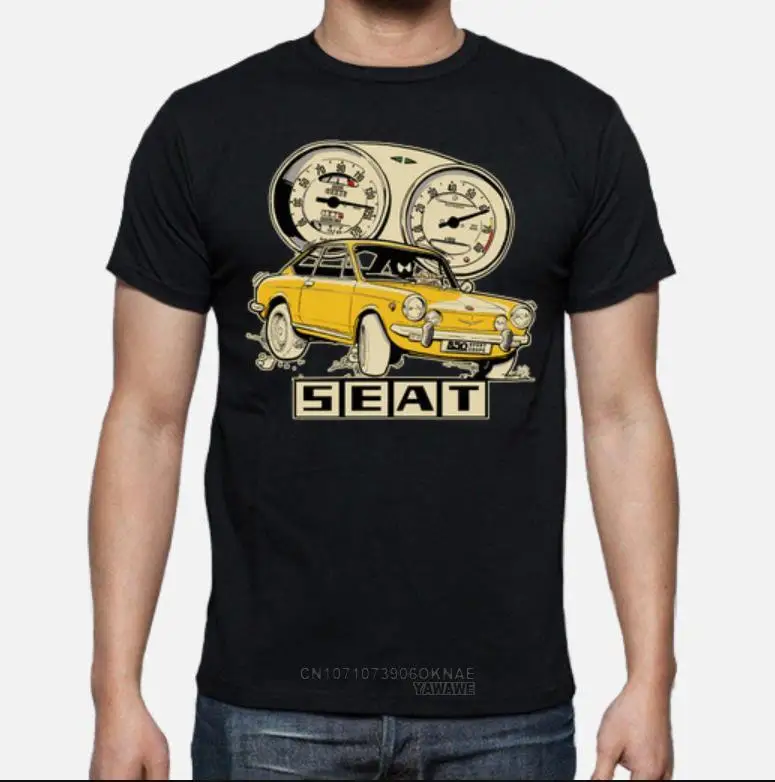 Spain Car-toon Car S E A T 850 Sport Coupe Naranja T Shirt. Short Sleeve Casual T-shirts XS-3XL streetwear vintage t shirt Tops