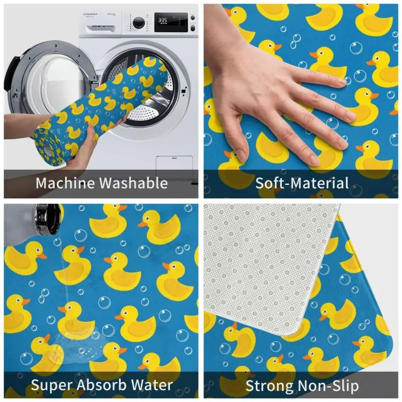 Cartoon Yellow Rubber Duck Pattern Floor Door Kitchen Bathroom Mats Anti-Slip Indoor Doormat Garden Entrance Carpet Rug