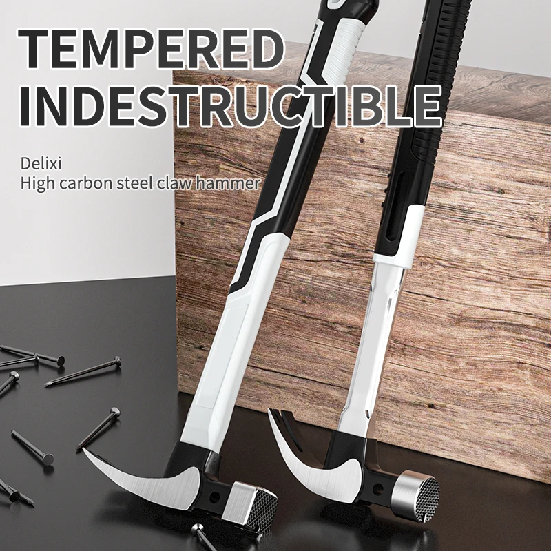 Multifunction Non-slip Shockproof Steel Hammer Hand Tool Magnetic Claw Hammer for Woodworking Automatic Nail Suction Hammer 