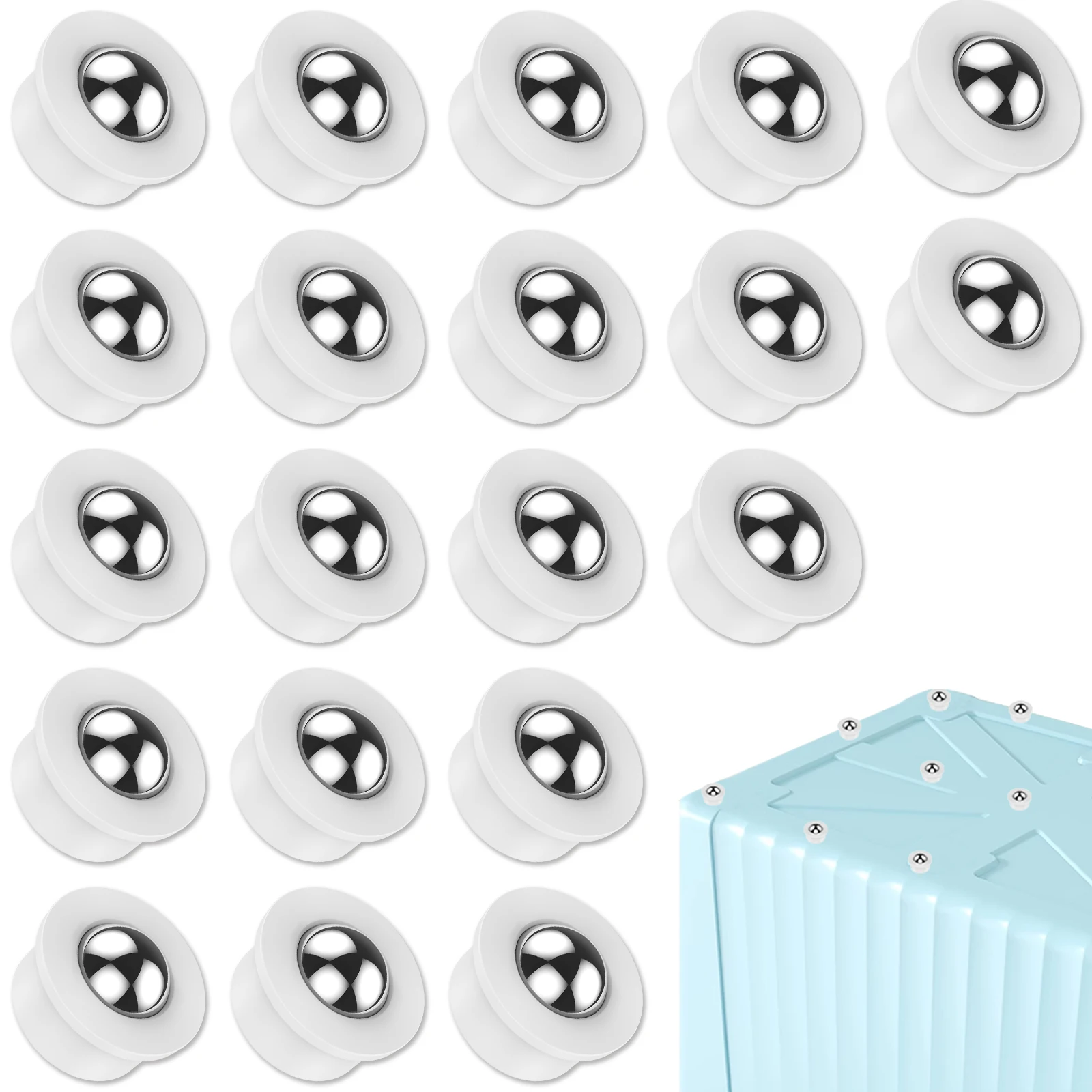 20Pcs 360° Rotatable Caster Wheel Mini Ball Transfer Bearing Swivel Wheel Sturdy Table Conveyor Roller Caster for Transmission