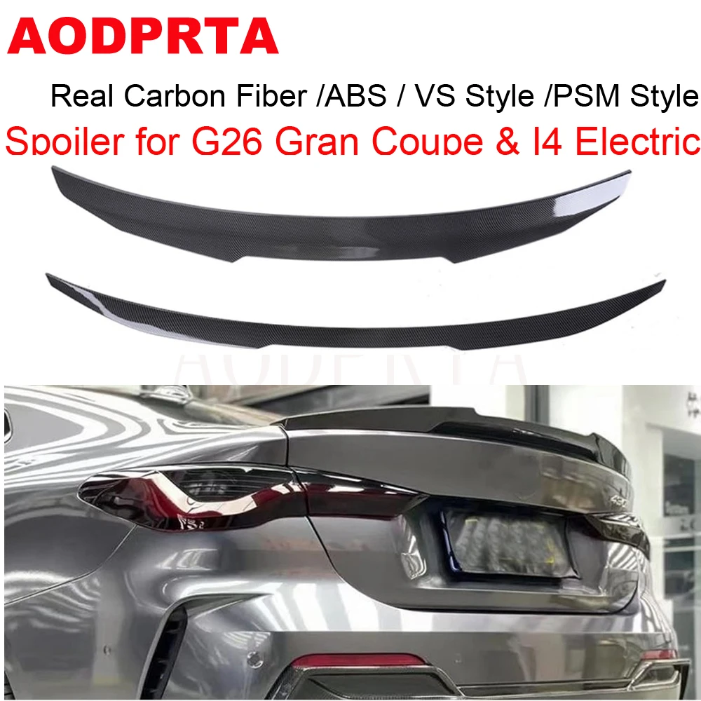 

High Kick VS PSM Style Ducktail Rear Boot Spoiler Wing Lip for BMW 4 Series G26 4 Door Gran Coupe i4 Electric Car (Real Carbon)