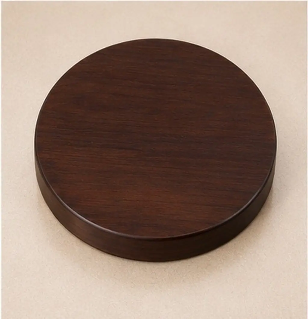 Round Wood Display Base 4 Inch Solid Wood Pedestal Stand for Collectibles Action Figures Jewelry Organizer Photography Display