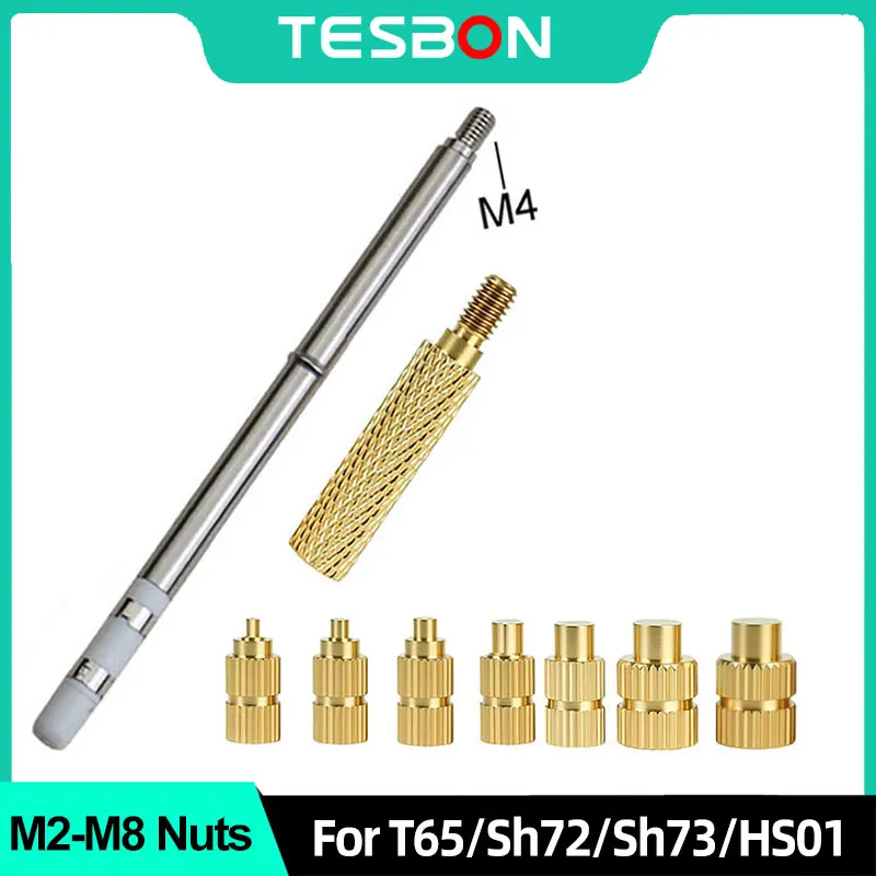 

Brass Heat Insert Nut Iron Tip for T65 Sh72 HS01T85 RGS65 GD300 T75 3D Printing Hot Melt Pressure Head M2-M8 Soldering Iron Kit