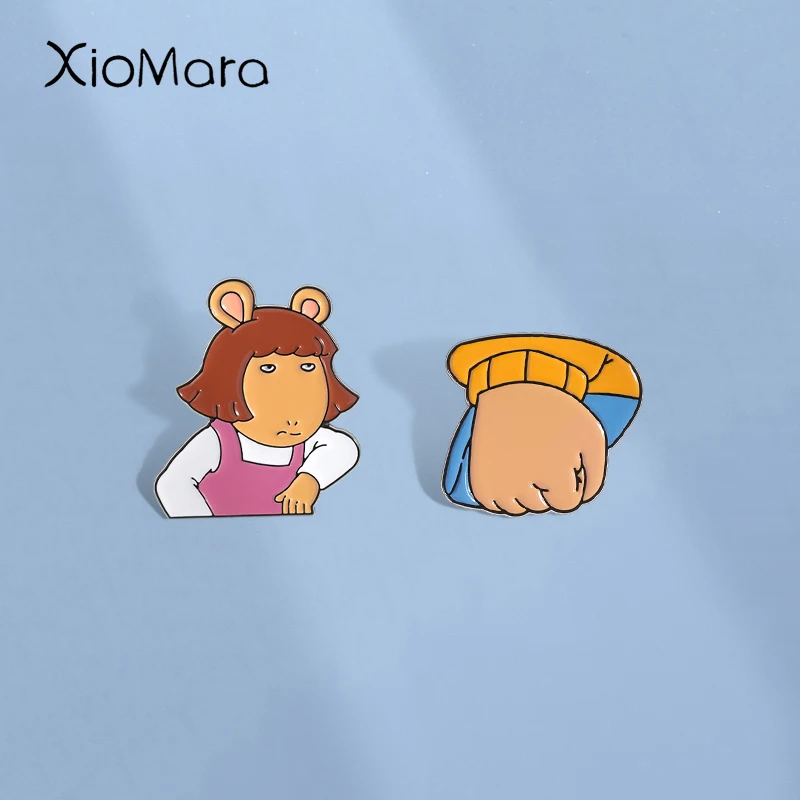 Cartoon Characters Enamel Pins Custom GIRL Bunny Ears Brooches Lapel Badges Clothes Funny Jewelry Gift for Kids Friends