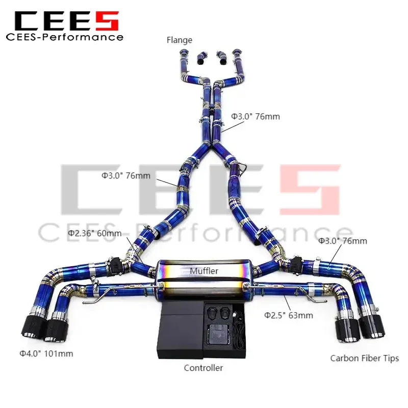 

cees Valvetronic Exhaust System for BMW M60i X7 4.4TT 2023+ Racing Valved Sport Exhaust Pipe with Remote Controller
