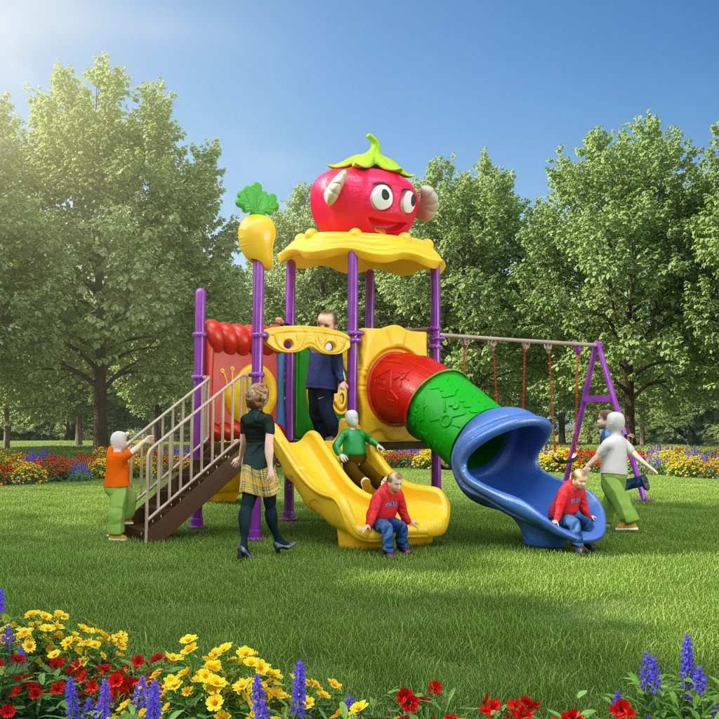 Kids Outdoor Climbing Equipment - Bunte, Langlebige Kinder-Außenspielplatzrutschen, Sicher und Spaßig