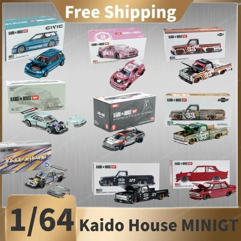 (In Stock)Kaido House MINIGT 1:64 Chevrolet Silverado V pickup truck - Vintage open-top car model