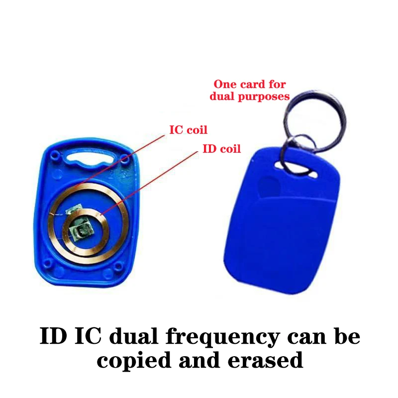 1/5PCS Dual Chip Frequency RFID 125KHZ T5577 EM4305+13.56MHZ Changeable Writable IC+ID UID Rewritable Composite Key Tags Keyfob