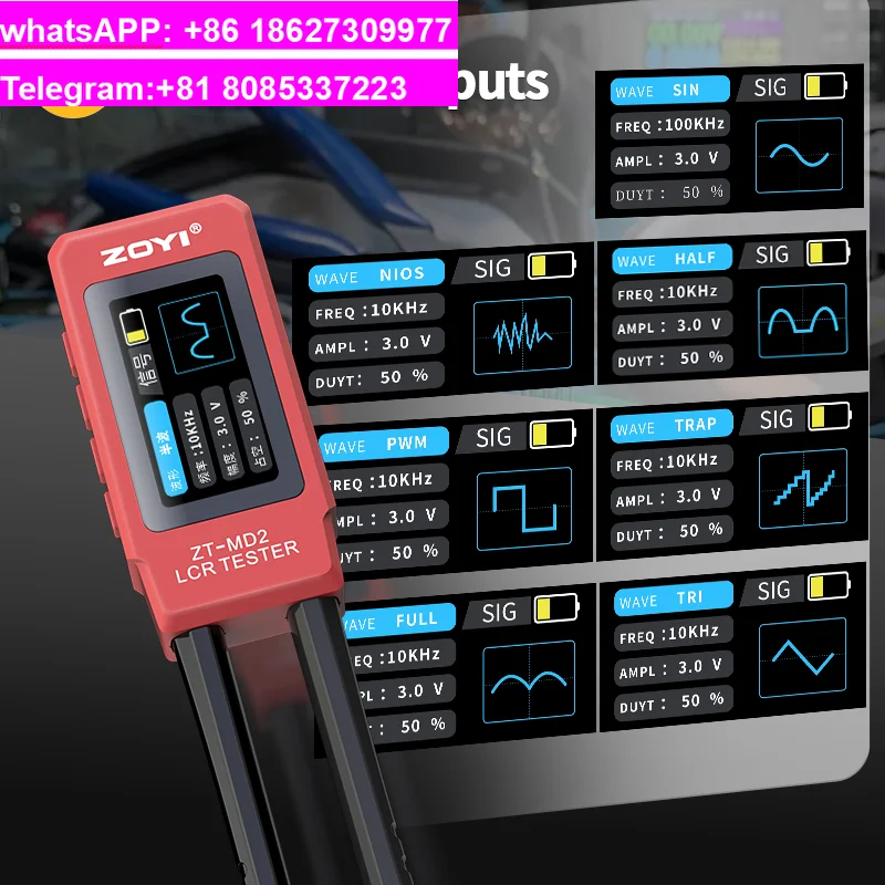 Smart Tweezers with One-Click LCR Meter, ZOYI MD2 100K Digital Bridge for Professional Resistance Capacitance Inductance Test