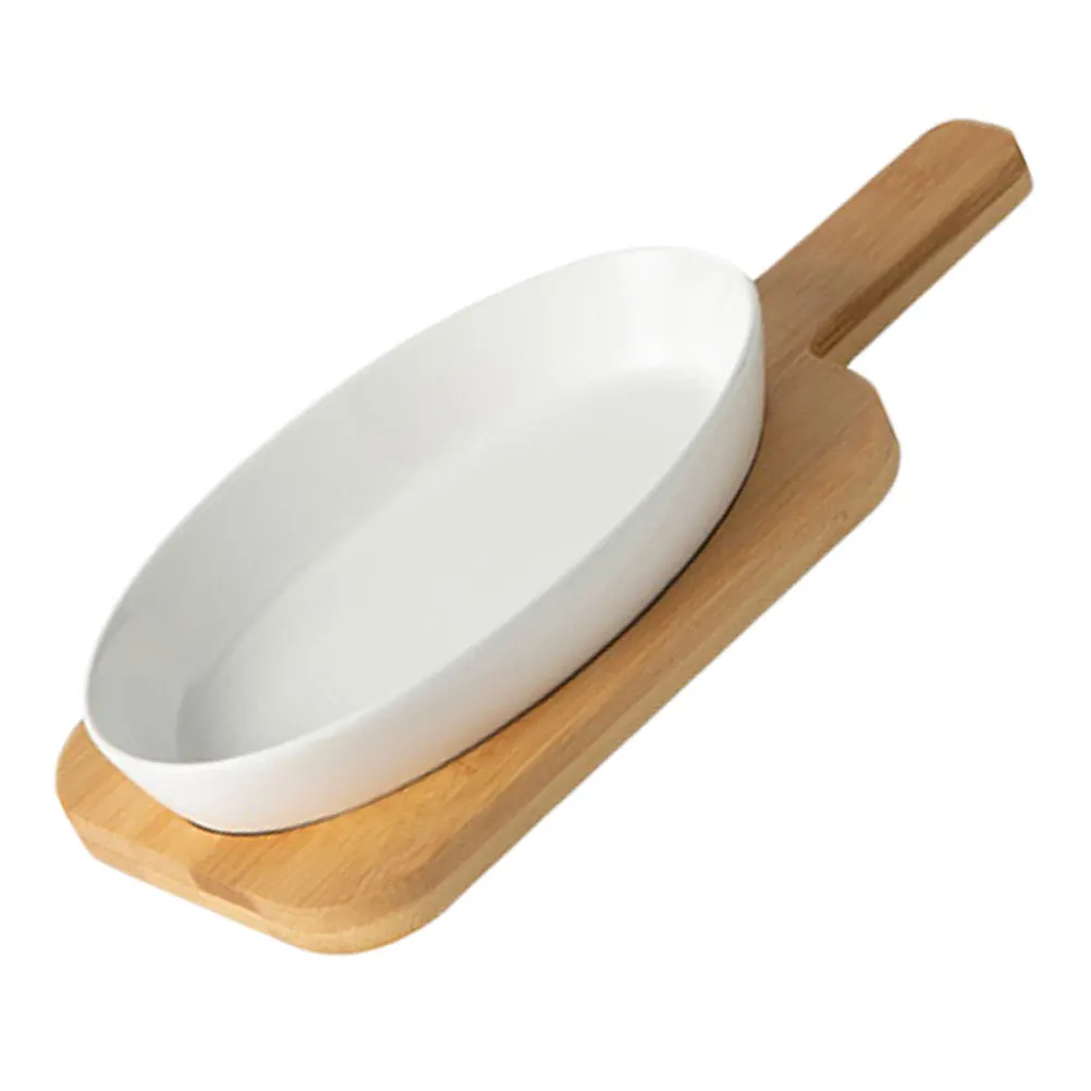 

Ceramics Bakeware Oval Baking Tray Safe White Dish Microwave Oven Resistant Heat Smooth Grade Material Home