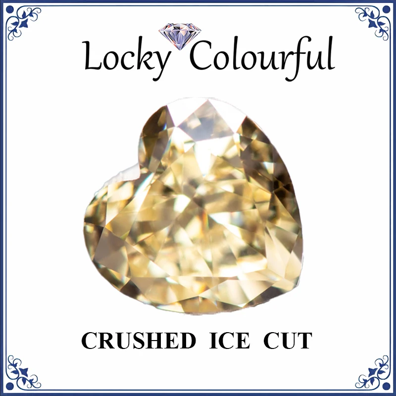 

Cubic Zirconia Crushed Ice Cut Heart Shape Yellow Color Charms Beads for Diy Jewelry Making Pendant Materials No Certificate