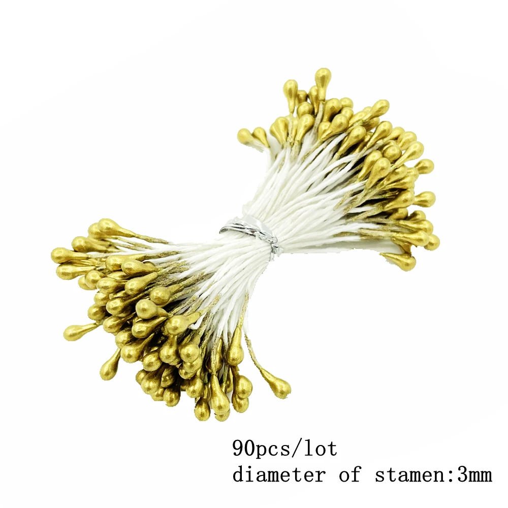8/10/12/90/144 Stück gemischte künstliche Blumen, Kirschstempel, Beeren, Bündel, DIY, Kuchen, Weihnachten, Hochzeit, Geschenkbox, Kranz, Dekoration, Gold – Detail 9