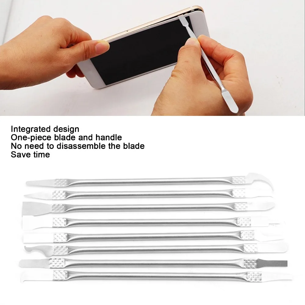 8pcs Ultra Thin Blade IC Chip Removal Tool Metal Spudger Disassemble Pry Tool CPU Remover Knife Dual Ends Alignment Tool
