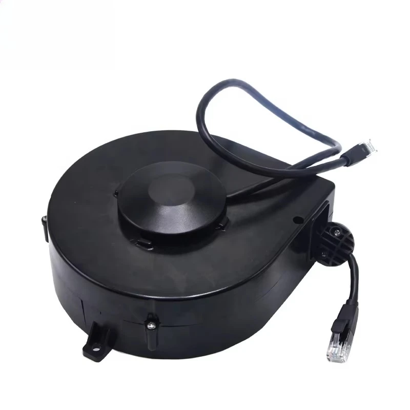 Slip Ring Transfer Signal Extension Cord Retractable 7m Network Ethernet Cable Reel for Home Appliances and Weak Current Systems