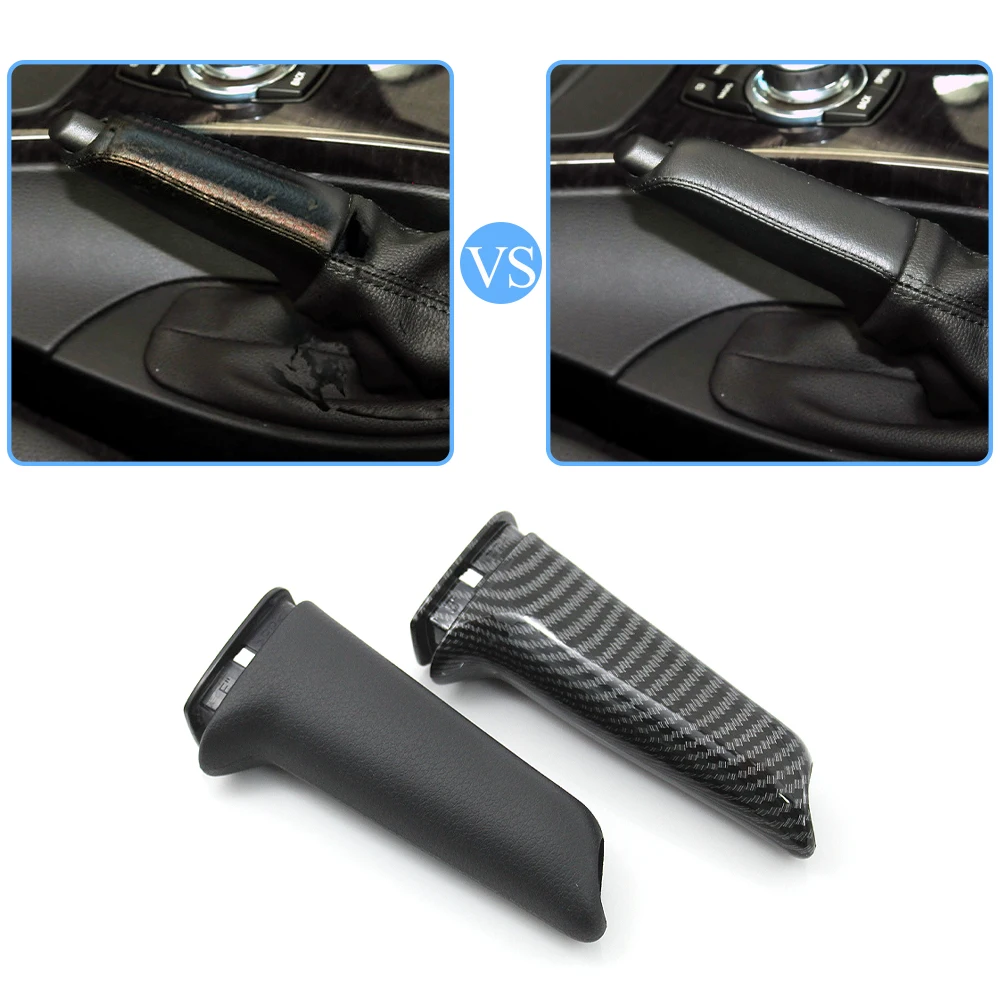 Schwarzer Kohlefaser-Handbremshebel für BMW E81 E82 E87 E88 E90 E91 E92 E93 E60 E61 E63 E64 E84 E83 E85 E86 – Detail 10