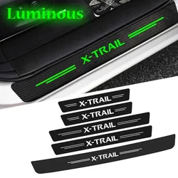 Placa protectora de desgaste para alféizar de puerta de maletero de coche, cinta luminosa para Nissan x-trail, protectores de parachoques trasero con logotipo, adornos de umbral brillantes