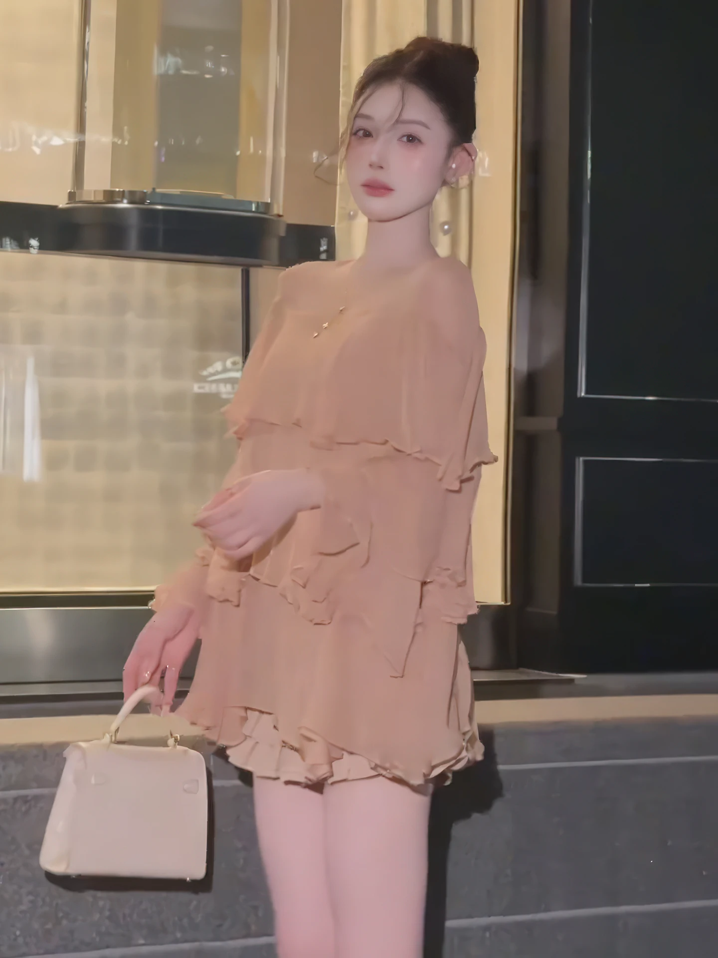 

Женский многослойный кружевной топ в стиле ретро, весна 2026, новый праздничный универсальный топ Sle Ele, свободный длинный све, облегающий...