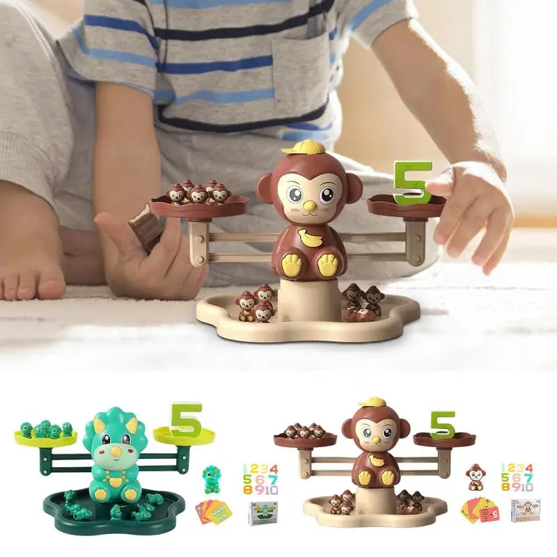 Math Balance Game Montessori Math Toy Dinosaur Monkey Balance Baby Early Educational Balancing Scale giochi da tavolo genitore-figlio