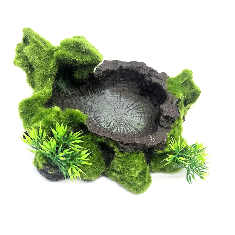 Resin Aquarium Pet Reptile Feeder Bowl Basin Food Water Pot Reptile Turtle Tortoise Scorpion Lizard Crabs Supplies Large Size