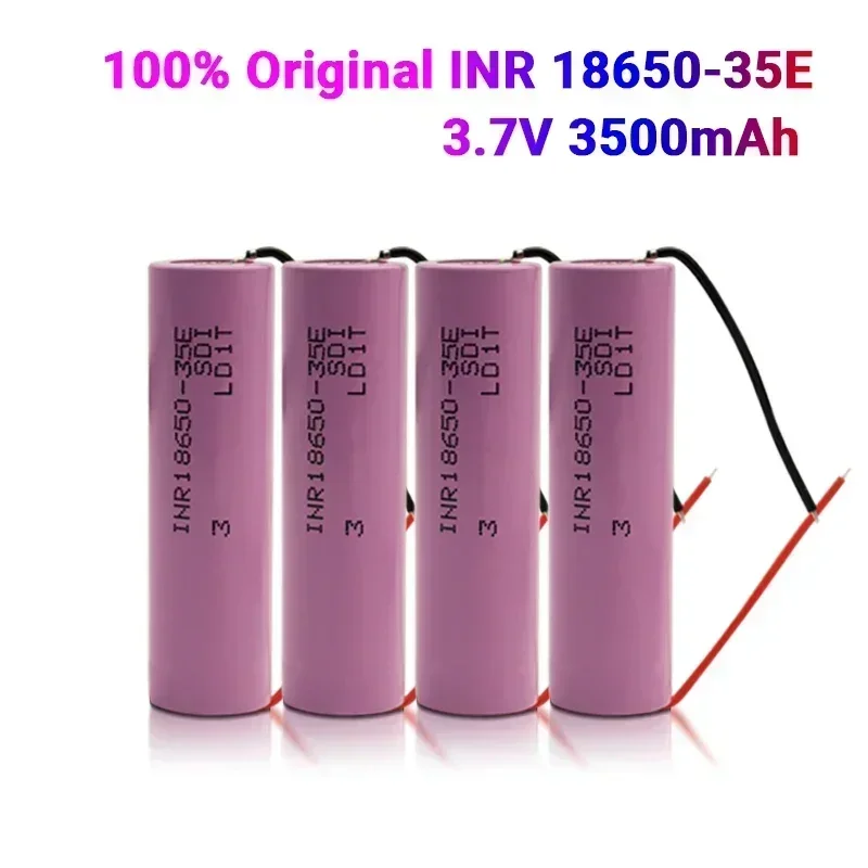 

New Original 18650 Battery 3500mah 3.7V Lithium Battery INR18650 35E 3500mah Suitable For Flashlight Battery + DIY Wire