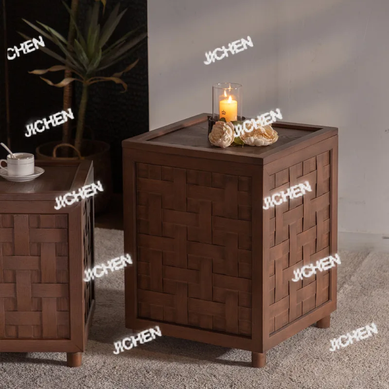 

Американский винтажный приставной столик для дивана из массива дереваB&B, маленькая квартира, домашний шкаф для хранения, прикроватная тумбочка, сервант