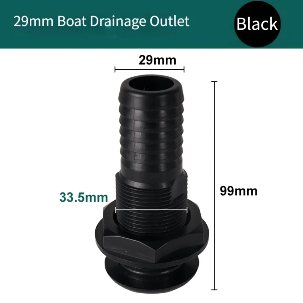 Marine ABS 29mm Drain Outlet for Boat For Yacht RV Drain Fitting Rust Proof Sloped Design Optimized Water Flow