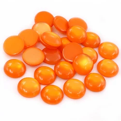 New Fashion 40pcs 12mm Orange Color Flat Back Resin Cabochons Cameo  G6-11