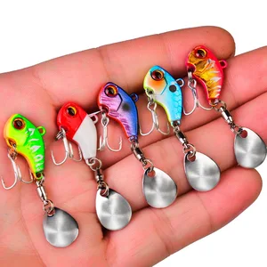 Iscas de pesca oscilação rotativa metal vib vibração isca de pesca de inverno 6g 15g 28g iscas duras artificiais spinner colher isca pesca 10 principais vendas isca de pesca spinning - №9