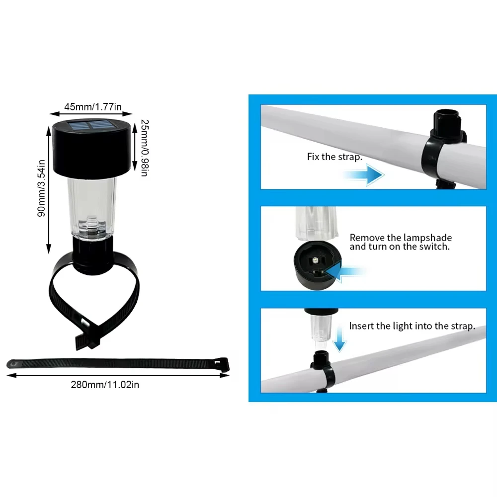 Lampe solaire pour piscine, 10 pièces, 3 documents, décor de cour, lumières de tramimmersion, encadrée, hors sol, étanche, accessoires de piscine