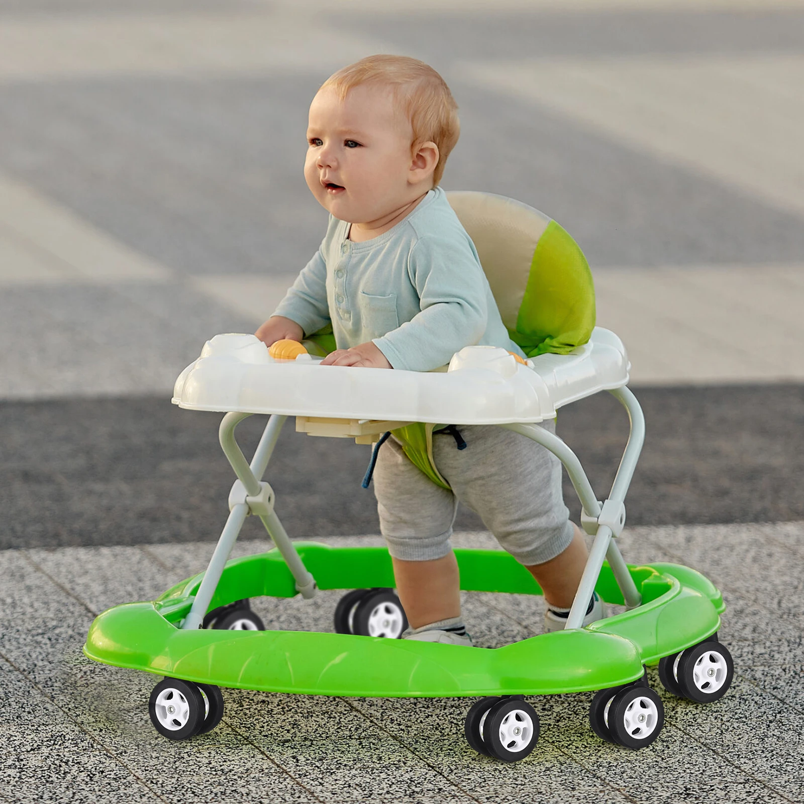 

4Pcs Baby Walker Wheel Replacement Universal Plastic Caster Wheels for Strollers Removable Quiet Rotation Accessories