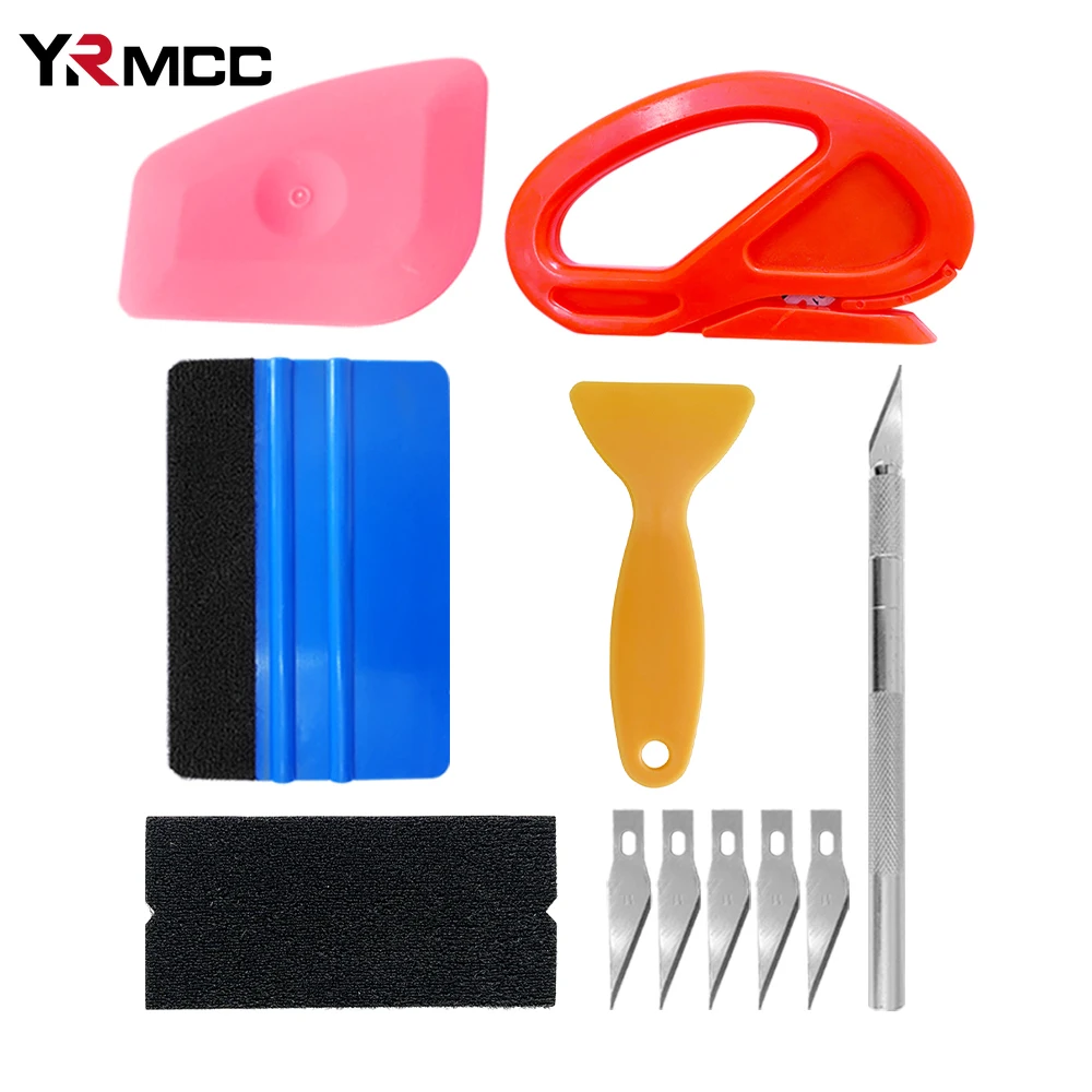 Car Film Wrap Tools Kit Vinyl Squeegee Sets Cutter for Car Sticker Window Tints Home Office Glass Cleaning Scraper Accessories