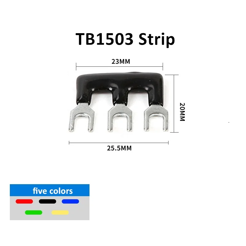 20 stuks 15/25/45A Verschillende Posities Voorgeïsoleerde Vork Type Terminal Verbinding Strip Barrière Jumper Verbinding Vijf Kleuren