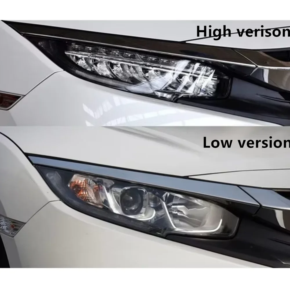 For Honda Civic 2016 2017 2018 2019 Headlamp Cover Lens Headlights Glass Lampshade Transparent Lamp Shell Lights Mask