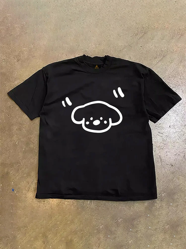 Loose Fit Cotton Short Sleeve T-Shirt Unisex Casual Comfortable Breathable Pure Cotton Double Thread T-Shirt for Summer