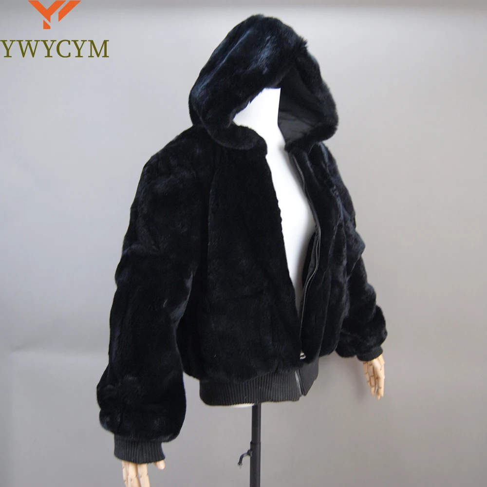 

2025 Whole Skin High Quality Rabbit Fur Jacket Women's Rabbit Fur Coat Natural Wholeskin Fur Coat Hooded Fashion Rabbit Fur Coat