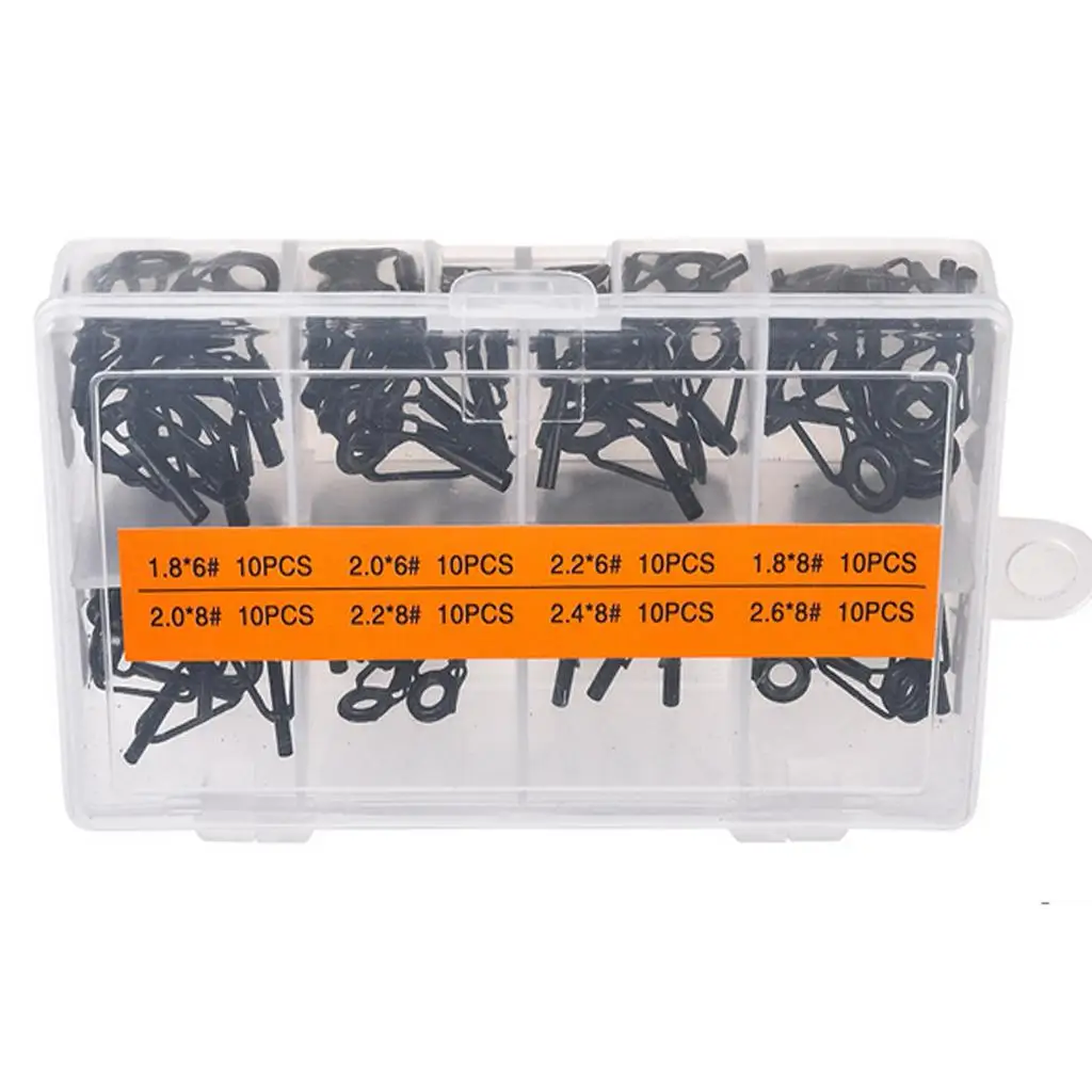 

Assorted Fishing Rod Guides Kit Stainless Steel Ceramic Eye Rings for Rod Repair Fishing Gear Accessory