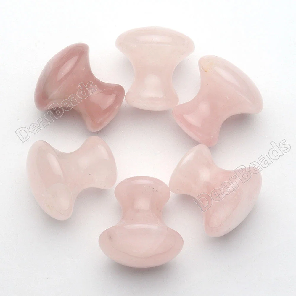 100% Natural Stone Mushroom Shaped Gua Sha Jade Rose Quartz Massage Tool Hot Selling Jade Gua Sha Stone For Face Health