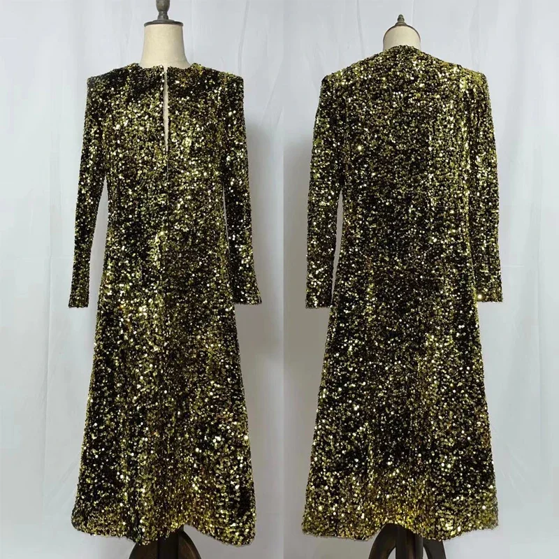 Bright Sequined Long Coat Men'S Jazz Dance Coat Bar Nightclub Male Singer Jacket Hip Hop Costumes Stage Performance Wear XS3665