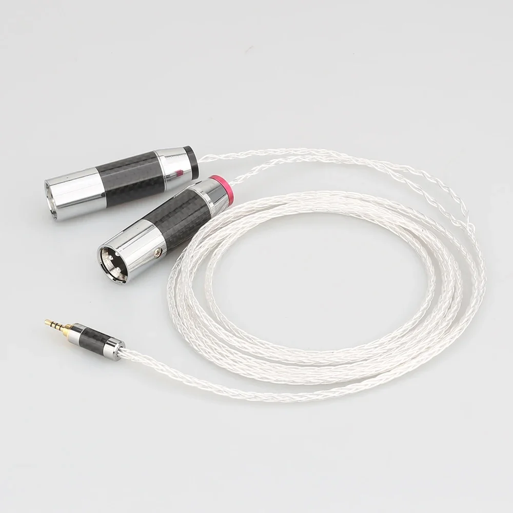 HIFI 8 Cores OCC Silver Plated 4.4mm/3.5mm/2.5mm TRRS Balanced to Dual 2x 3pin XLR Balanced Male Audio Adapter Cable