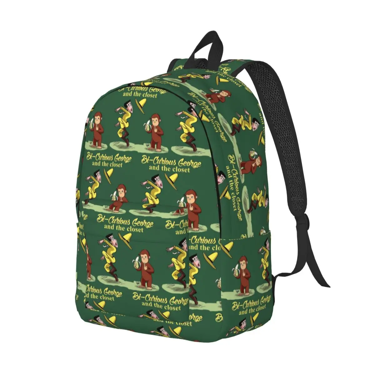 Bi Curious George Backpack Daypack Large Capacity Boys Girls BookBag School Bag Shoulder Bags for Men Women
