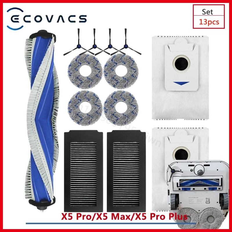 

Ecovacs DEEBOT X5 Pro X5 Max Replacement Vacuum Cleaner X5 Pro Plus X5 OMNI Rolling Brush Hepa Filter Rag Dust Bag Spare Parts