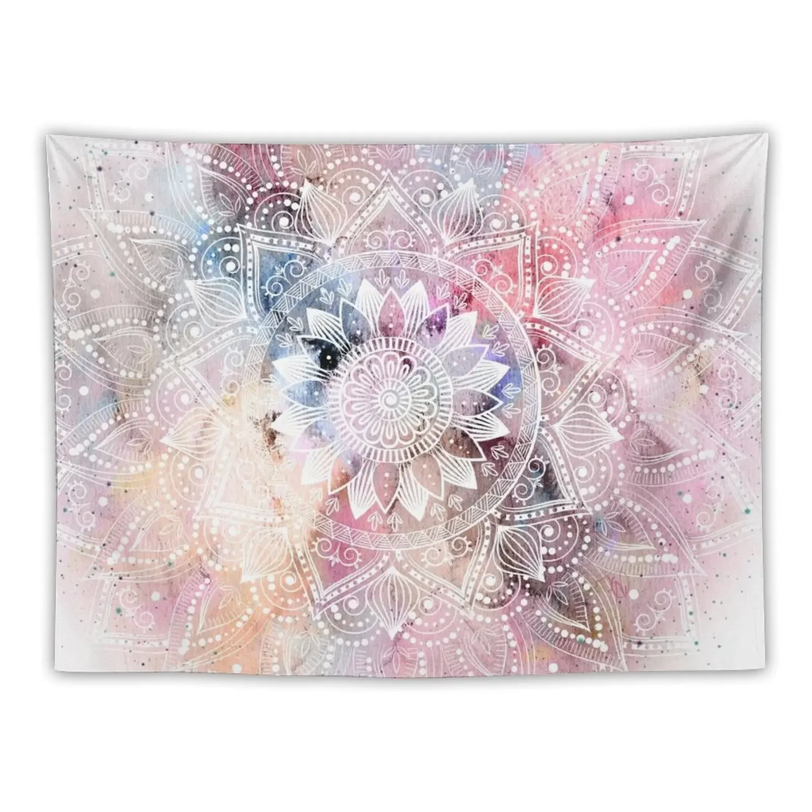 

Whimsical white watercolor mandala design Tapestry Wall Mural Carpet Wall Tapestry
