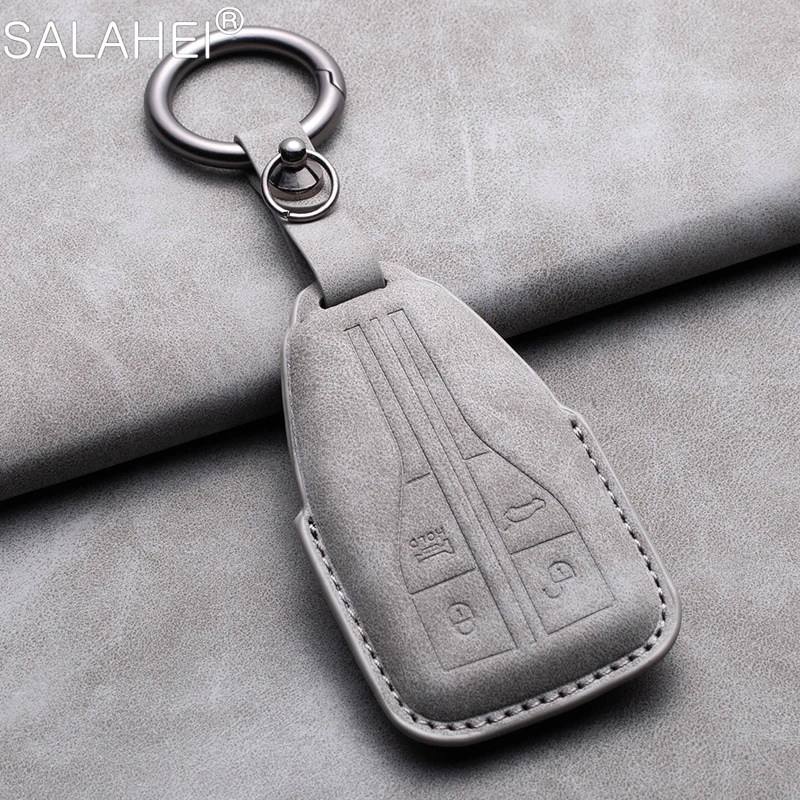

New Sheepskin Car Key Case Cover Protector Shell For FAW Hongqi H9 H7 H5 HS5 HS7 HS5 H7 H5 HS7 Smart Remote Keychain Accessories