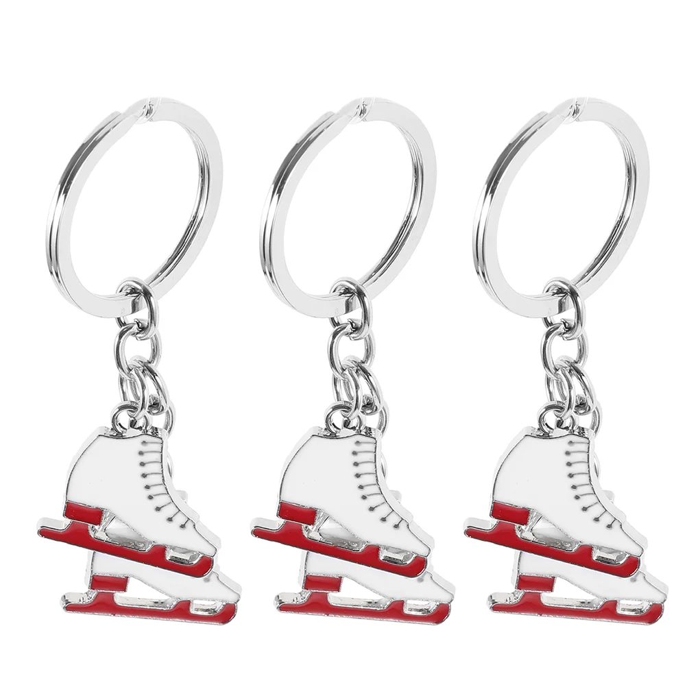 3 Pcs Ice Skates Keychain Adorable Zinc Alloy Skating Shoes Pendants Bag Charms Lightweight Portable Novel Design