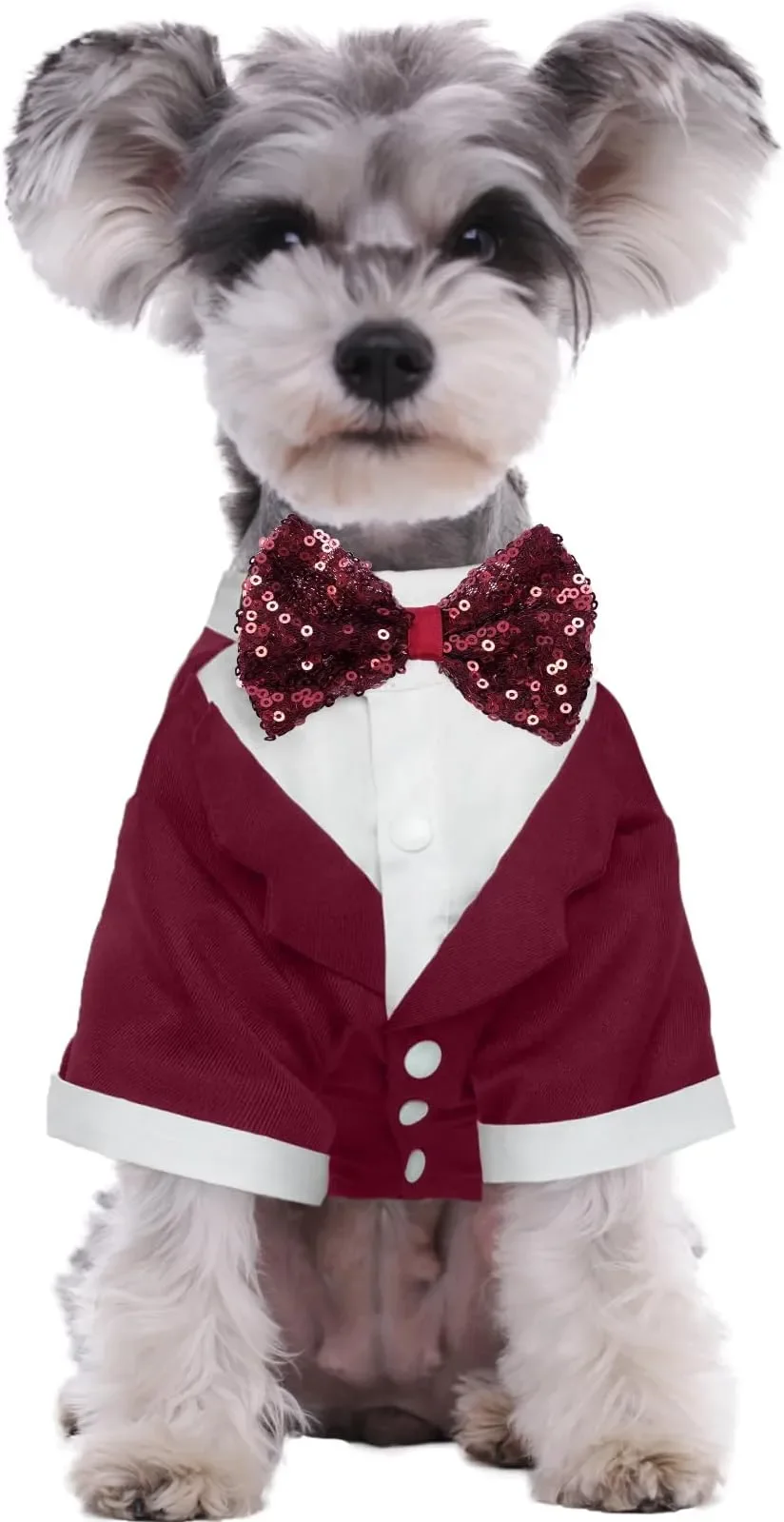

Kuoser Tuxedo, Suit With Bow Tie Formal Tux Pet Wedding Party Birthday Costume, Dog Valentines Christmas Halloween Graduation