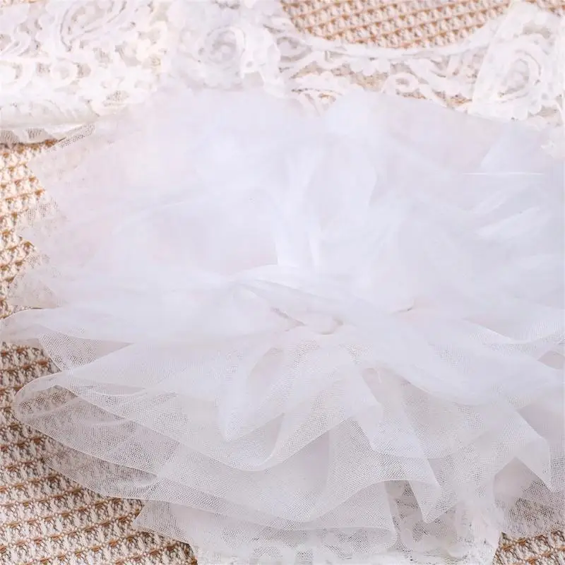  Fashionable Baby Mesh Romper Elegant Baby Romper with Headband for Girls Gift
