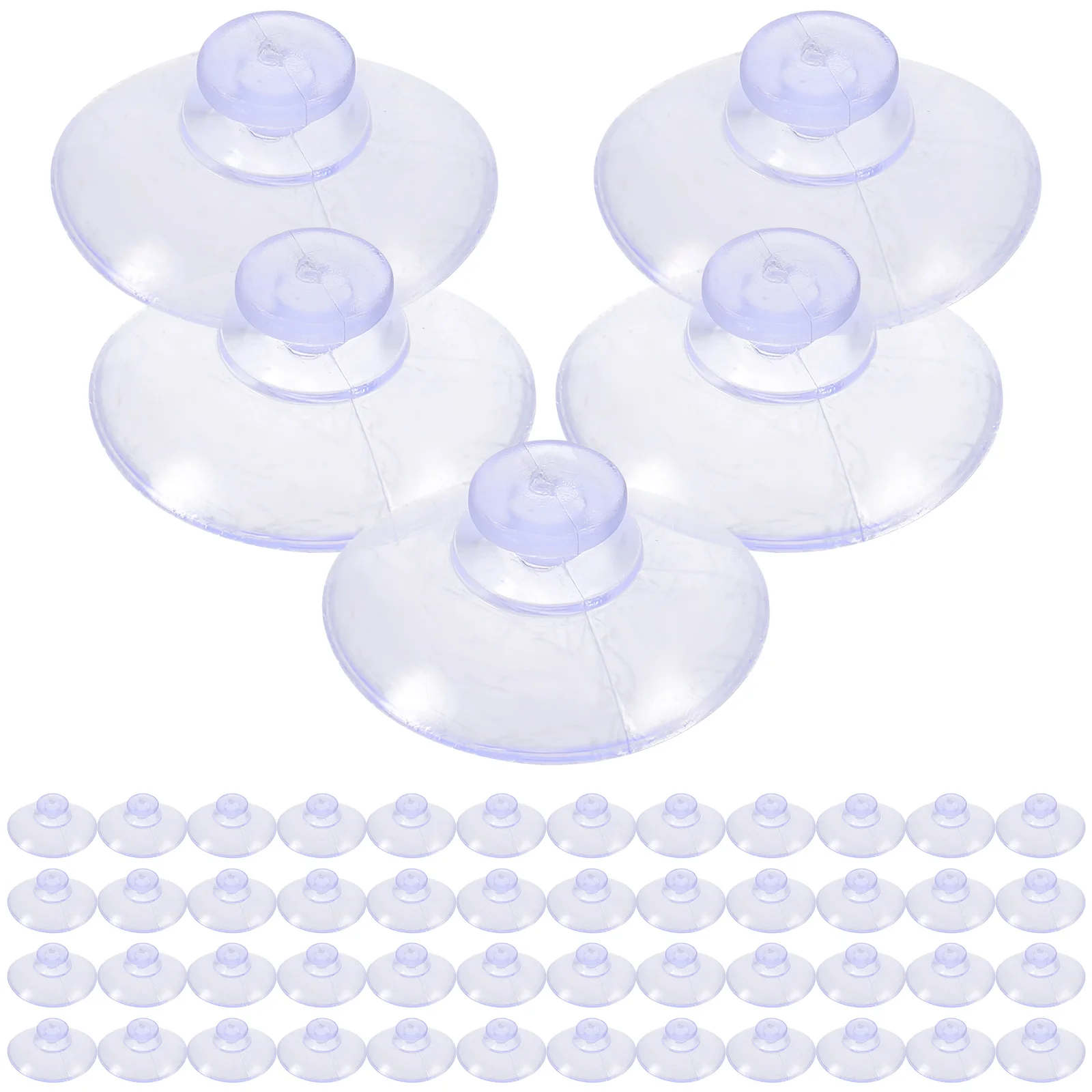 100 Pcs Suction Cup Hook Small Cups Sucker Pads Glass Hangers Pvc for Table Bathroom